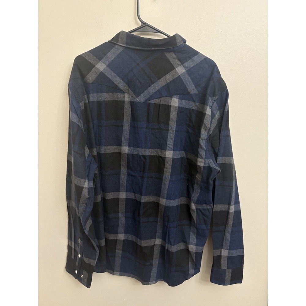 Customized Version Men's 2XL Plaid Long Sleeve Pearl Snap Western Flannel Shirt - Picture 5 of 6